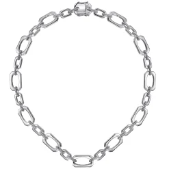 Hot Gabriel & Co. 925 Sterling Silver Geometric Link Chain Necklace with Bujukan Connectors