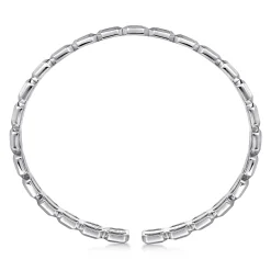 Hot Gabriel & Co. 925 Sterling Silver Geometric Open Cuff Bracelet With Black Spinel Stations