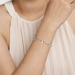 New Gabriel & Co. 925 Sterling Silver Green Amethyst Station Bracelet