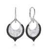 Gabriel & Co. Sterling Silver Hammered Teardrop Leverback Earrings with Black Spinel