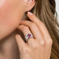 Discount Gabriel & Co. 925 Sterling Silver Heart Ruby Ladies Ring