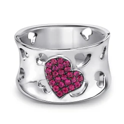 Discount Gabriel & Co. 925 Sterling Silver Heart Ruby Ladies Ring