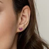Hot Gabriel & Co. 925 Sterling Silver Heart Shaped Ruby Stud Earrings