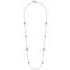 Best Gabriel & Co. 925 Sterling Silver 24 inch Bezel Green Amethyst and Round Hollow Silver Disk Station Necklace