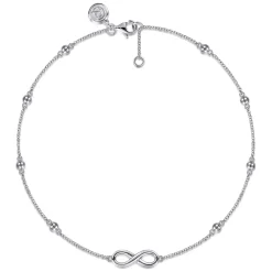 Gabriel & Co. 925 Sterling Silver Infinity Anklet Bracelet