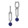Gabriel & Co. 925 Sterling Silver Lapis Bujukan Huggie Drop Earrings