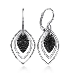 Best Gabriel & Co. Sterling Silver Layered Black Spinel Cluster Earrings
