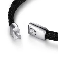 Outlet Gabriel & Co. 925 Sterling Silver Leather with Malachite ID Bracelet