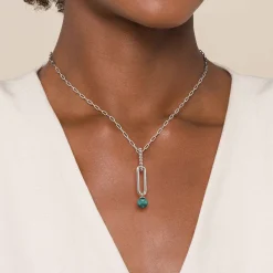 Clearance Gabriel & Co. 925 Sterling Silver Malachite Bujukan Drop Necklace