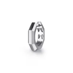 Hot Gabriel & Co. 925 Sterling Silver Mens Angular Cuts Single Huggie Earring