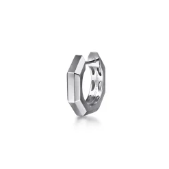 Hot Gabriel & Co. 925 Sterling Silver Mens Angular Cuts Single Huggie Earring