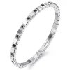 Gabriel & Co. 925 Sterling Silver Mens Bangle with Black Spinel