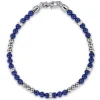 Outlet Gabriel & Co. 925 Sterling Silver 4mm Lapis Beaded and 4mm Silver Ball Bracelet