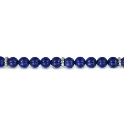 Hot Gabriel & Co. 925 Sterling Silver 8mm Lapis Beaded Bracelet