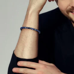 New Gabriel & Co. 925 Sterling Silver 6mm Sodalite Beaded Bracelet