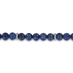 Hot Gabriel & Co. 925 Sterling Silver 6mm Sodalite Beaded Bracelet