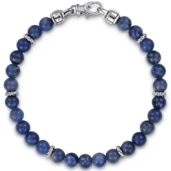 Hot Gabriel & Co. 925 Sterling Silver 6mm Sodalite Beaded Bracelet