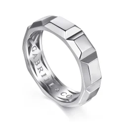 New Gabriel & Co. 925 Sterling Silver 6mm Square Mens Ring in High Polished Finish