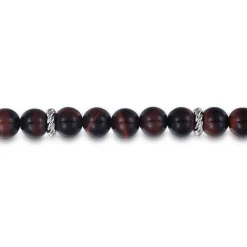 Gabriel & Co. 925 Sterling Silver 8mm Tiger Eye Beaded Bracelet