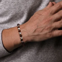 Clearance Gabriel & Co. 925 Sterling Silver 8mm Tiger Eye Faceted Bead Bracelet