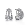 Best Gabriel & Co. 925 Sterling Silver 15mm White Sapphire Bujukan Huggie Earrings