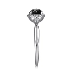 Sale Gabriel & Co. 925 Sterling Silver Onyx and Diamond Ring