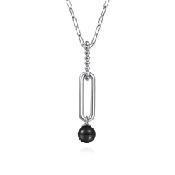 Hot Gabriel & Co. 925 Sterling Silver Onyx Bujukan Drop Necklace