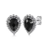 Sale Gabriel & Co. 925 Sterling Silver Onyx Bujukan Pear Shape Stud Earrings With Pattern