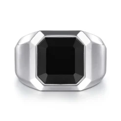 Best Gabriel & Co. 925 Sterling Silver Onyx Signet Ring
