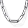 Best Gabriel & Co. 925 Sterling Silver Oval Link Chain Necklace with Bujukan Stations