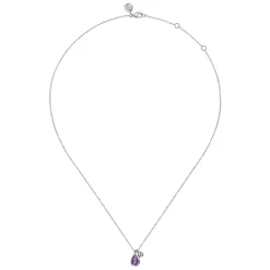 Sale Gabriel & Co. 925 Sterling Silver Pear Amethyst Bujukan Pendant Necklace