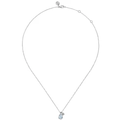 Discount Gabriel & Co. 925 Sterling Silver Pear Aquamarine Bujukan Pendant Necklace