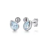 New Gabriel & Co. 925 Sterling Silver Pear Aquamarine Bujukan Stud Earrings