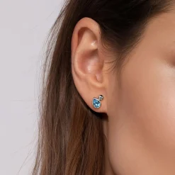 Outlet Gabriel & Co. 925 Sterling Silver Pear Blue Topaz Bujukan Stud Earrings
