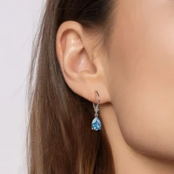 Clearance Gabriel & Co. 925 Sterling Silver Pear Blue Topaz Bujukan Drop Earrings