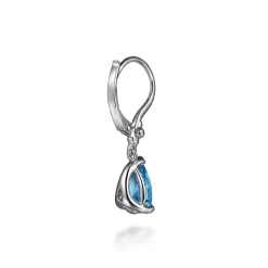 Clearance Gabriel & Co. 925 Sterling Silver Pear Blue Topaz Bujukan Drop Earrings