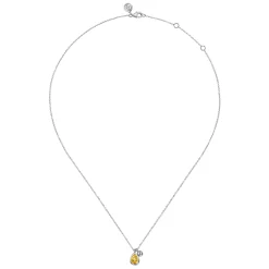 Online Gabriel & Co. 925 Sterling Silver Pear Citrine Bujukan Pendant Necklace