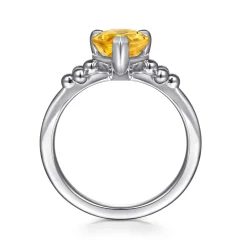 Clearance Gabriel & Co. 925 Sterling Silver Pear Citrine Bujukan Ring