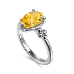 Clearance Gabriel & Co. 925 Sterling Silver Pear Citrine Bujukan Ring