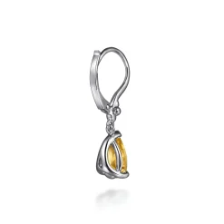 New Gabriel & Co. 925 Sterling Silver Pear Citrine Bujukan Drop Earrings