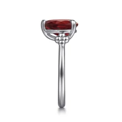 New Gabriel & Co. 925 Sterling Silver Pear Garnet Bujukan Ring