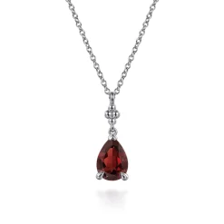 Clearance Gabriel & Co. 925 Sterling Silver Pear Garnet Bujukan Pendant Necklace