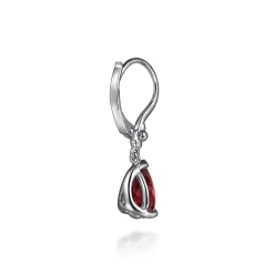 New Gabriel & Co. 925 Sterling Silver Pear Garnet Bujukan Drop Earrings