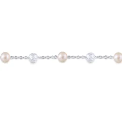 Best Gabriel & Co. Sterling Silver Pearl Rosary Bracelet with Blue Topaz Stone Cross