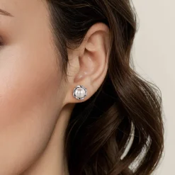 Gabriel & Co. 925 Sterling Silver Pearl Stud Earrings