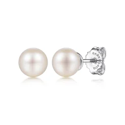 Best Gabriel & Co. 925 Sterling Silver Pearl Stud Earrings