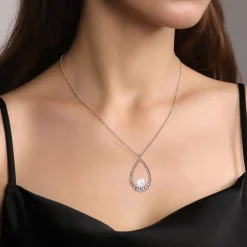 Sale Gabriel & Co. 925 Sterling Silver Pearl Teardrop Necklace-Bujukan