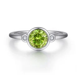 Online Gabriel & Co. 925 Sterling Silver Peridot and Diamond Ring