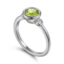 Online Gabriel & Co. 925 Sterling Silver Peridot and Diamond Ring
