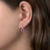 New Gabriel & Co. 925 Sterling Silver Pink Tourmaline and Diamond Leverback Earrings